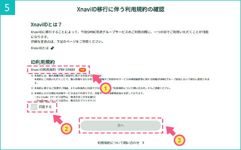 Xnavi利用規約画面